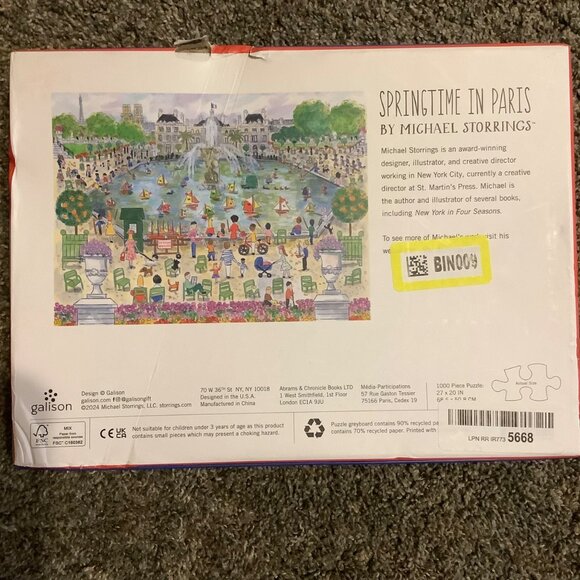 Michael Storrings Springtime In Paris 1000 Piece Puzzle By Galison NEW 27"x20" - Picture 6 of 8